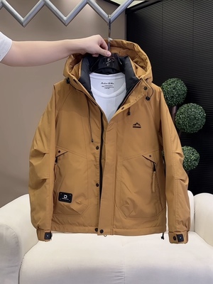 冬季新款工装连帽羽绒服男潮牌时尚加厚冲锋衣百搭休闲白鸭绒外套