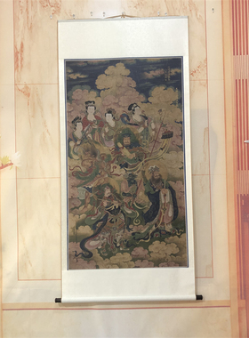 明 王勤 天龙八部罗义女众仙 微喷复制佛像工笔画临摹学习装饰画