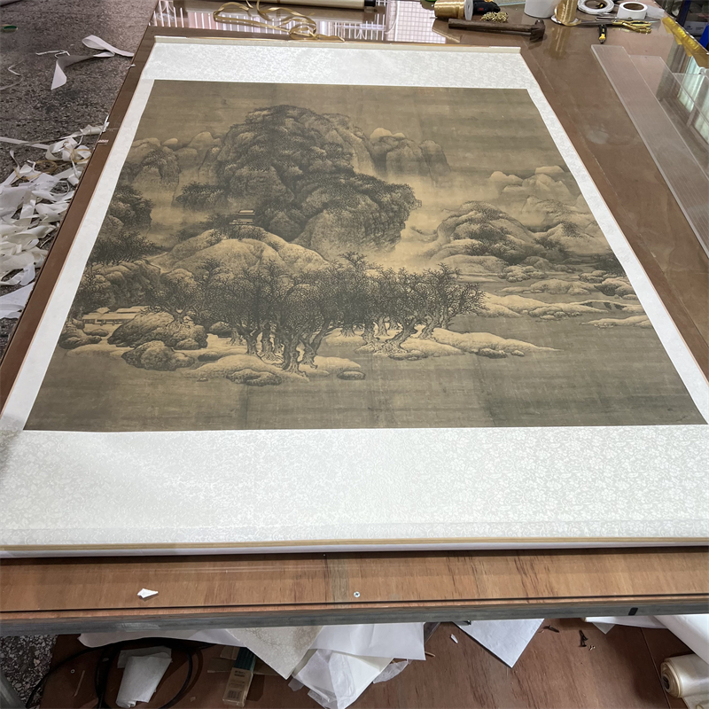 北宋 范宽 雪景寒林图 宋画精品仿古立轴国画高清微喷复制装饰画 家居饰品 国画 原图主图