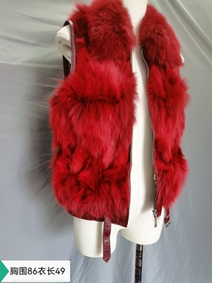 狐狸毛大衣皮草马甲法式短款上衣小香风外套女皮毛一体獭兔毛皮草