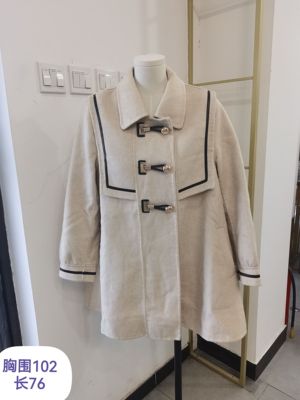 海军领双面灰色羊绒大衣女中长款高端羊毛呢大衣小个子羊毛外套洋