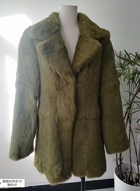 獭兔毛马甲貂皮大衣女龙猫皮草外套通勤貂绒中古绿色貂马甲狐狸毛