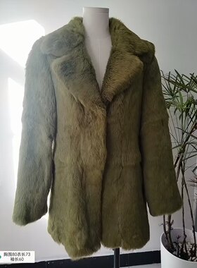 獭兔毛马甲貂皮大衣女龙猫皮草外套通勤貂绒中古绿色貂马甲狐狸毛
