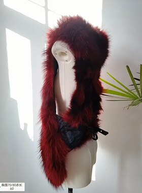 狐狸毛马甲貂皮大衣女龙猫皮草红色皮草外套通勤风貂马甲外套真毛
