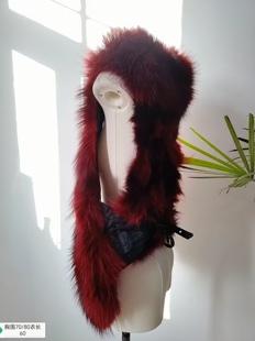 狐狸毛马甲貂皮大衣女龙猫皮草红色皮草外套通勤风貂马甲外套真毛