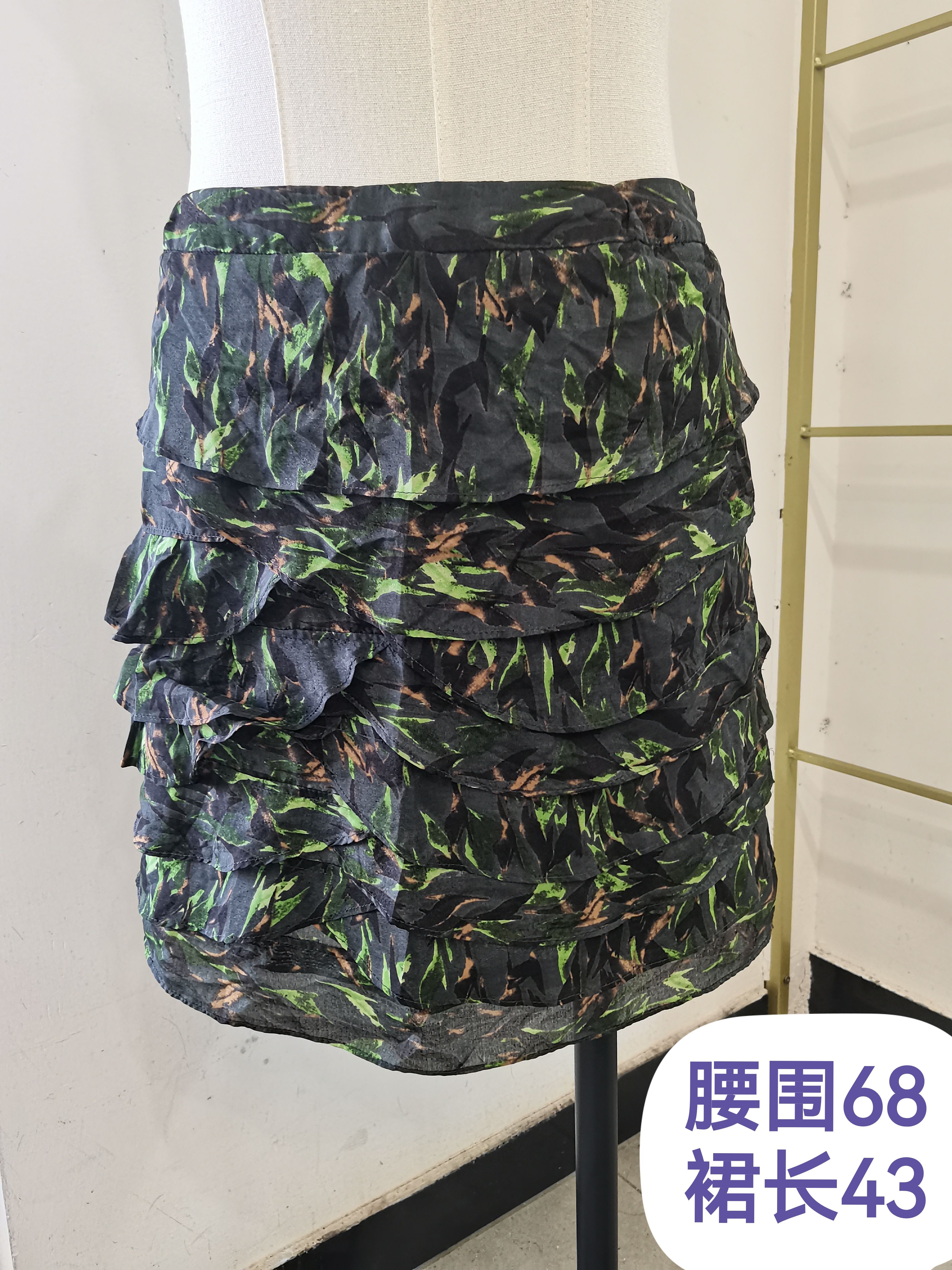 真丝碎花女拼接宫廷风法式桑蚕丝直筒不规则纱裙半身裙桑蚕丝短裙