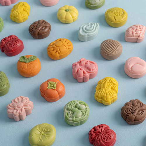 仿真中式茶点假冰皮月饼装饰道具