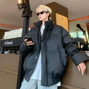 潮牌皮棉服外套男冬季潮流加厚宽松棉衣青少年短款面包服2025男款