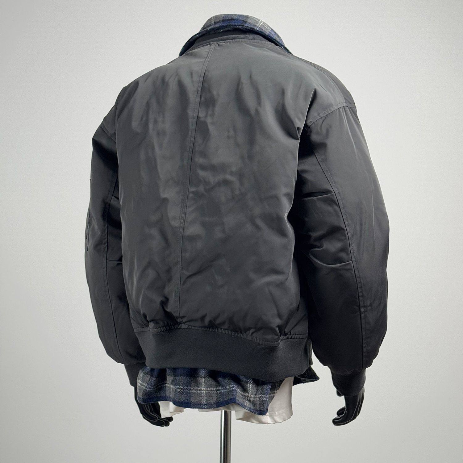 假两件棉服外套男生冬季新款加厚保暖宽松美式飞行bomber夹克棉衣