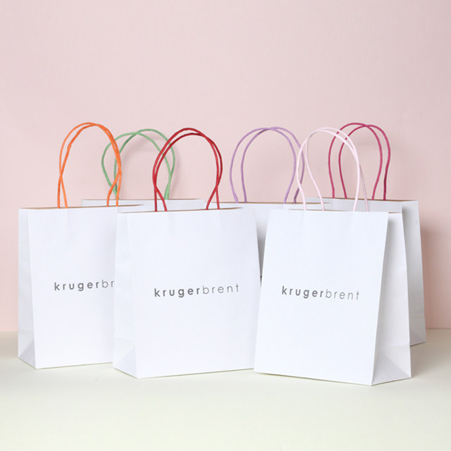 礼品袋子手工礼物袋加厚牛皮纸袋子批发服装店包装纸袋彩色手提绳