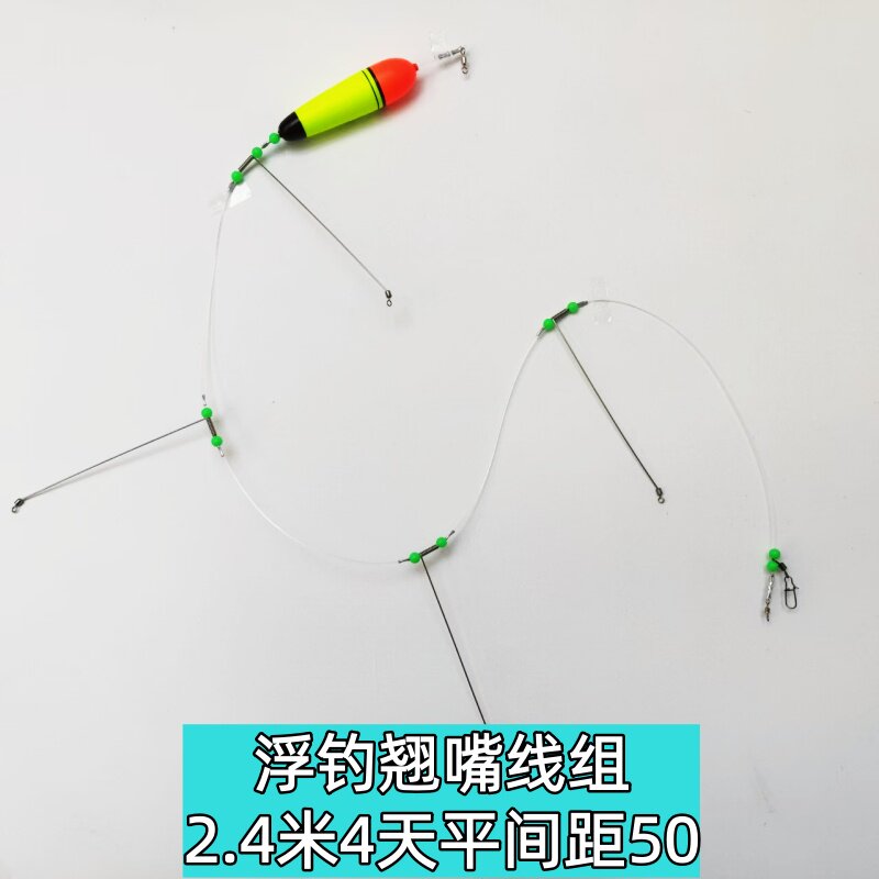 浮钓翘嘴线组40克钓浮漂江河淡水天平钓组活动连接器太湖串钩定制