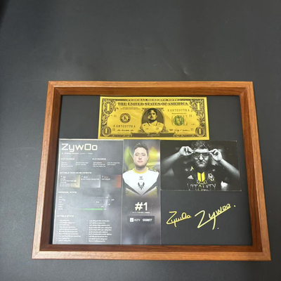 zywOo签名纪念框载物纪念框cs周边选手周边复刻签名