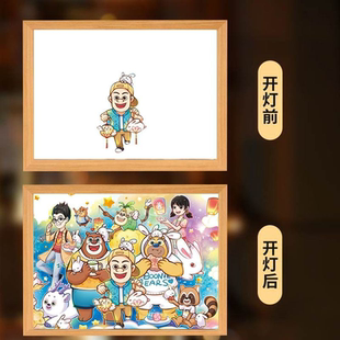 熊出没灯光画动漫diy创意相框照片发光画定制网红ins小夜灯礼物