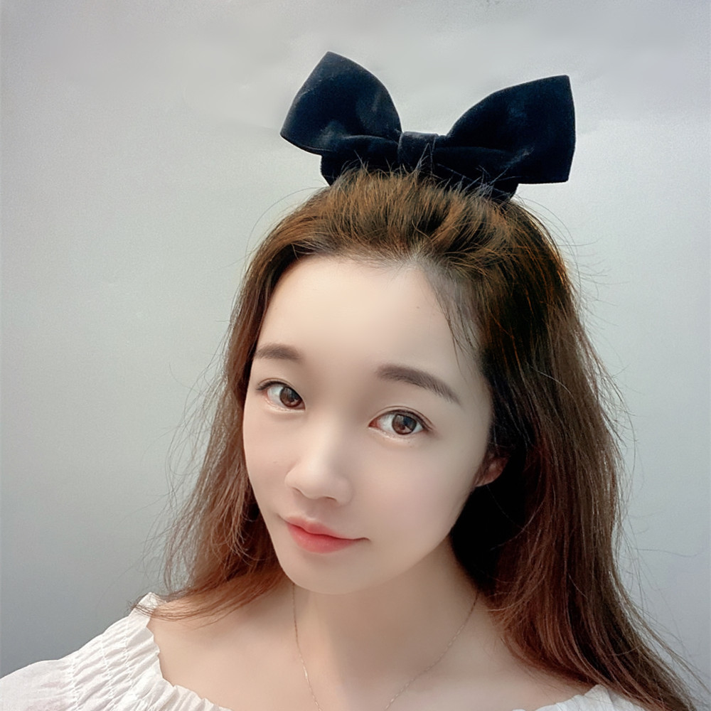 s6可爱蝴蝶结黑色兔耳朵韩国发饰顶夹夏季跨境甜美发卡仙女百搭