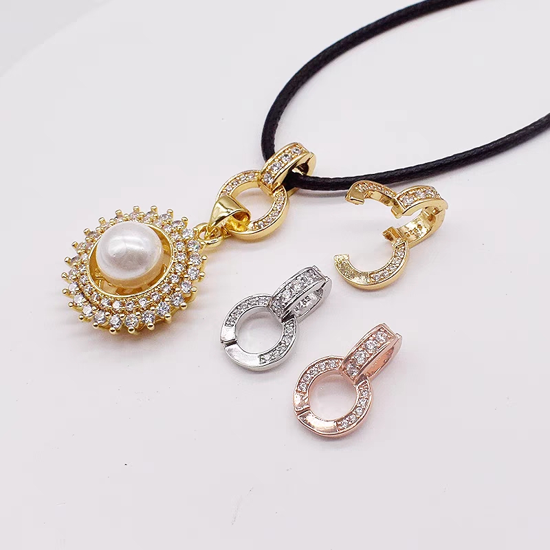 万能扣头镶锆石高货绳双开扣