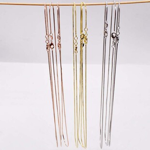 925镀银项链银链子女款八角蛇骨链裸链简约方链单裸链无吊坠