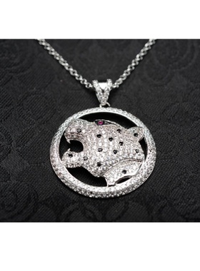 微镶满钻吊坠情人节奢侈品豹子头