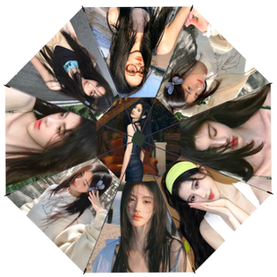 关晓彤李沁鞠婧祎明星粉丝应援礼物周边三折叠全自动晴雨伞防晒