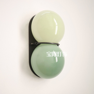 民宿酒店卧室客厅过道走廊镜前灯 奶油风中古壁灯 Twin Sconce法式