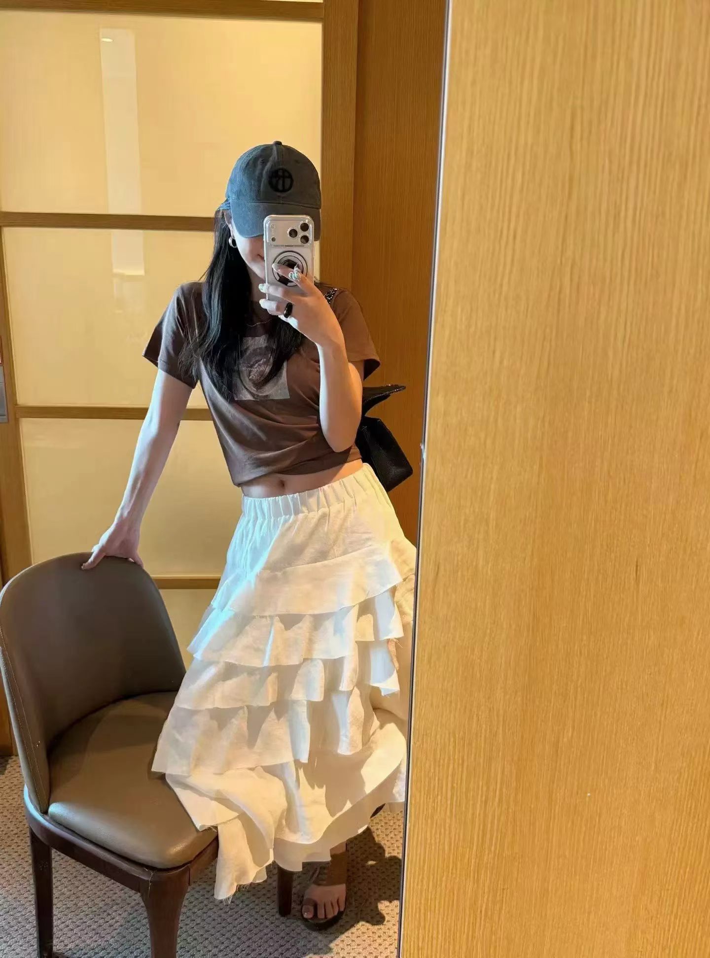 韩国东大门正品女装春夏季松紧腰抽绳蓬蓬蛋糕半身裙百搭显瘦长裙