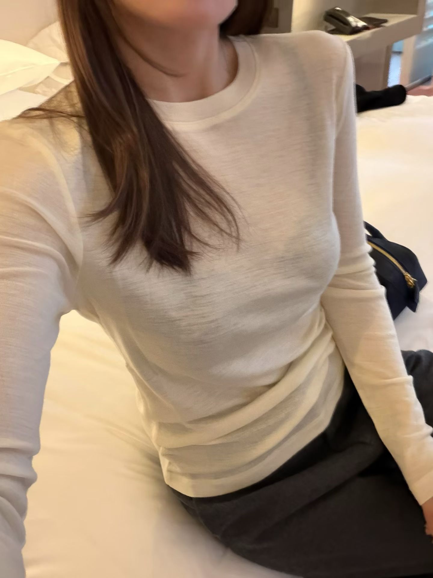韩国东大门正品女装2026秋季新款百搭显瘦圆领长袖纯色T恤打底衫