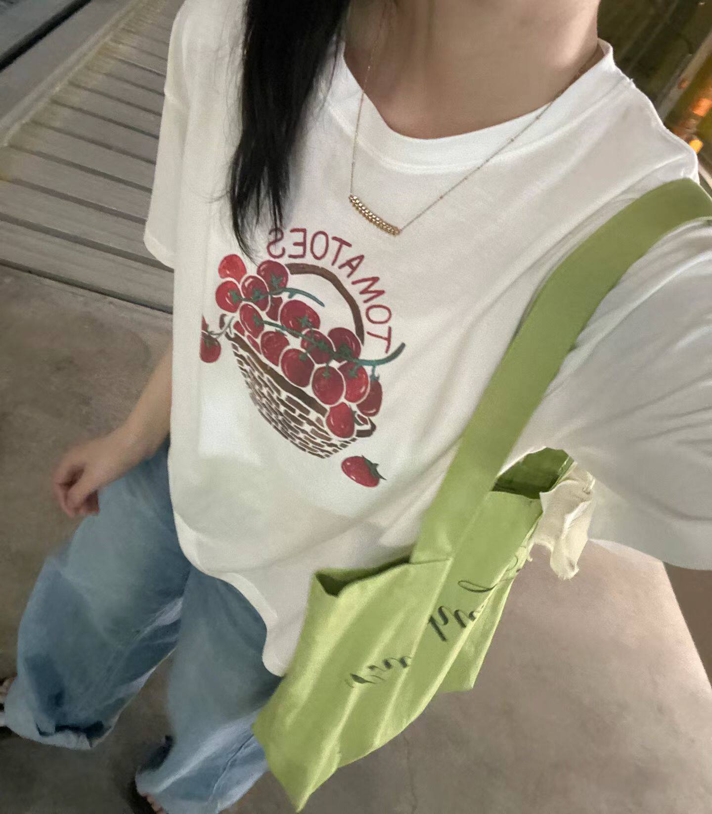 韩国东大门正品女装2026新款圆领短袖西红柿T恤宽松显瘦百搭休闲