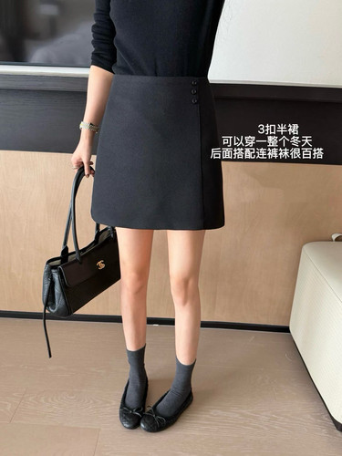 韩国东大门正品女装2026秋冬新款百搭显瘦高腰a字半身裙短裙ins