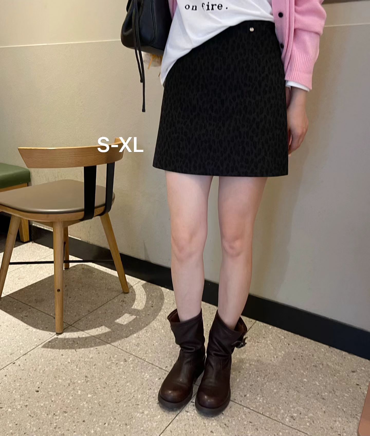 韩国东大门正品女装2026秋季新豹纹花色a字版型显瘦百搭半身短裙