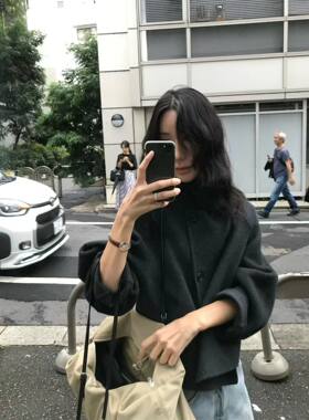 遨游仕韩国东大门女装2026新款百搭显瘦双面羊毛呢大衣短外套