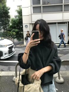 遨游仕韩国东大门女装2026新款百搭显瘦双面羊毛呢大衣短外套