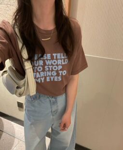 韩国东大门女装2026春夏高品质圆领字母印花短袖T恤女宽松上衣ins