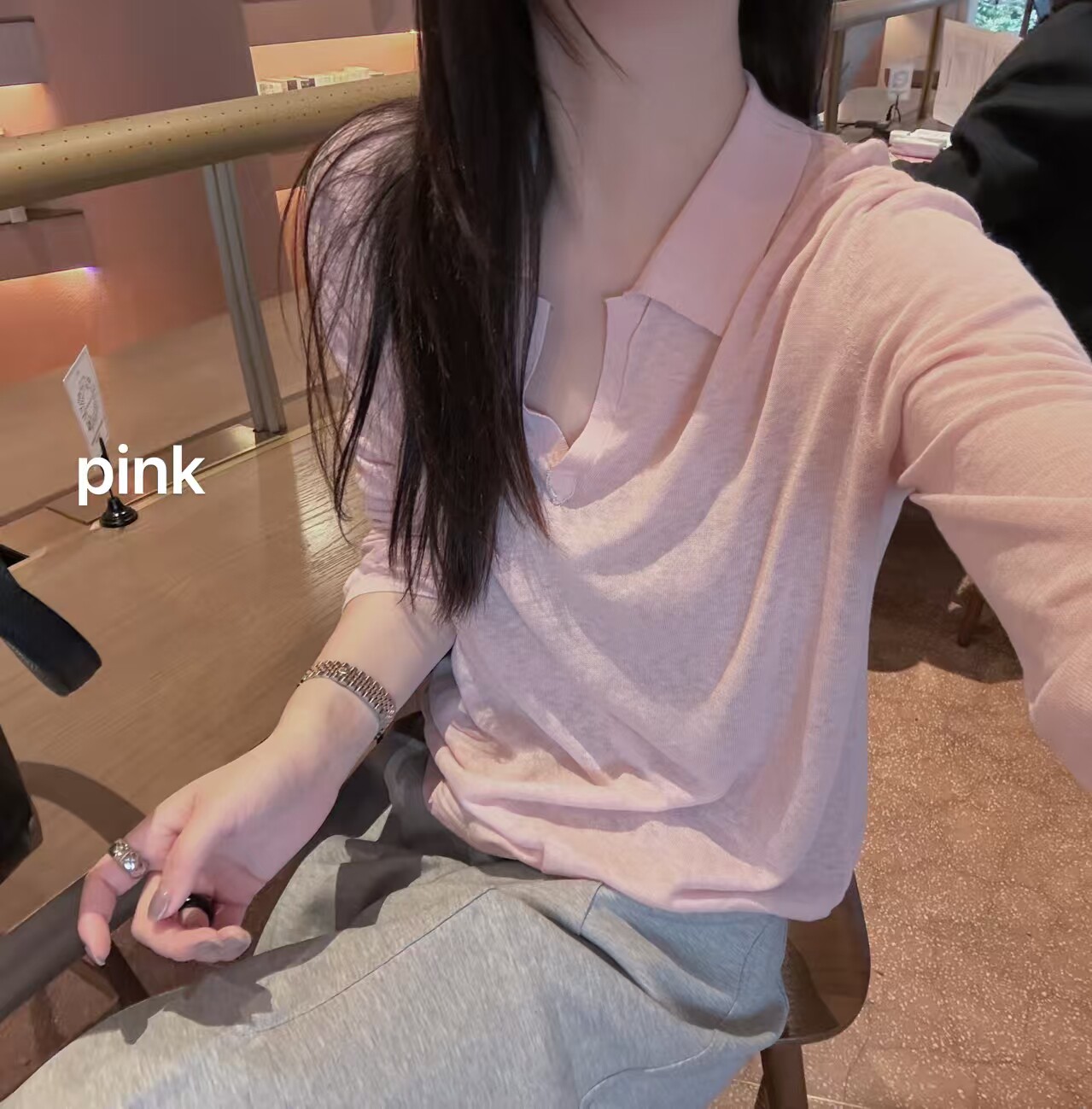 韩国东大门正品女夏季新款高品质翻领长袖防晒衫套头针织冰线薄款