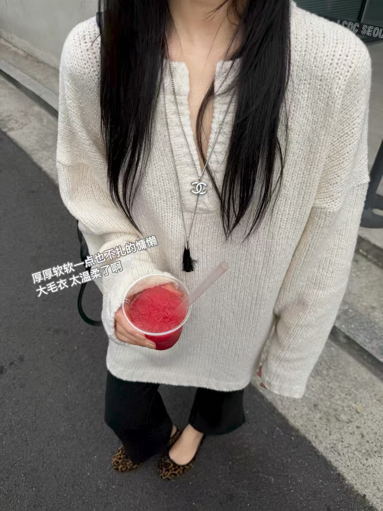 韩国东大门正品女秋季新款百搭显瘦V领长袖针织衫宽松大版型毛衣
