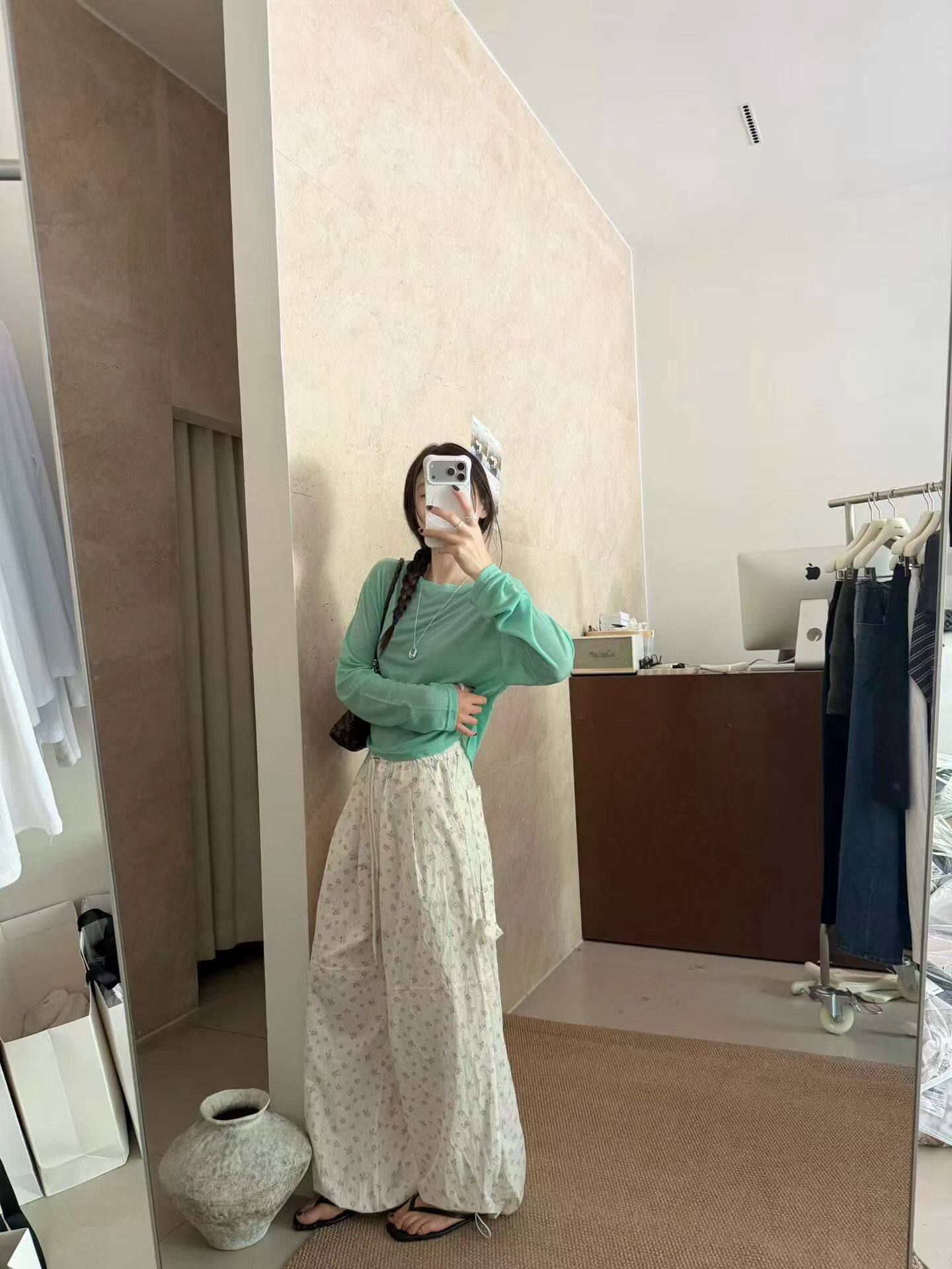 韩国东大门正品女装2026时尚简约设计感小众圆均码碎花工装休闲裤