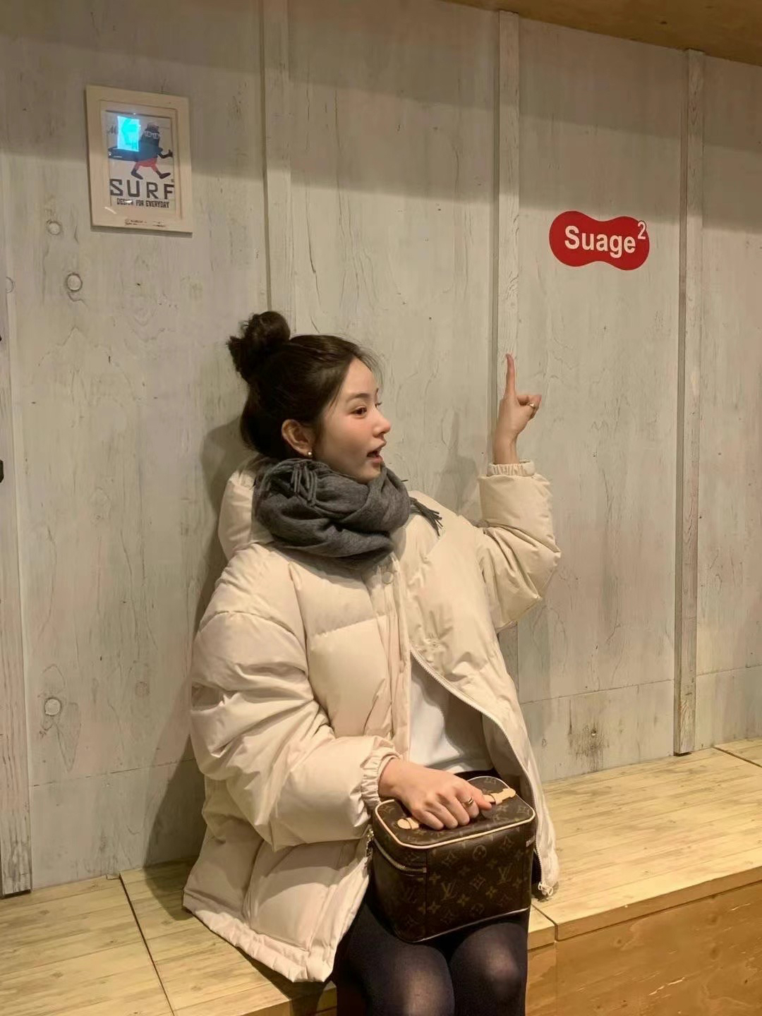 ounce家！韩国东大门正品女装 冬季高品质连帽加厚保暖羽绒服外套