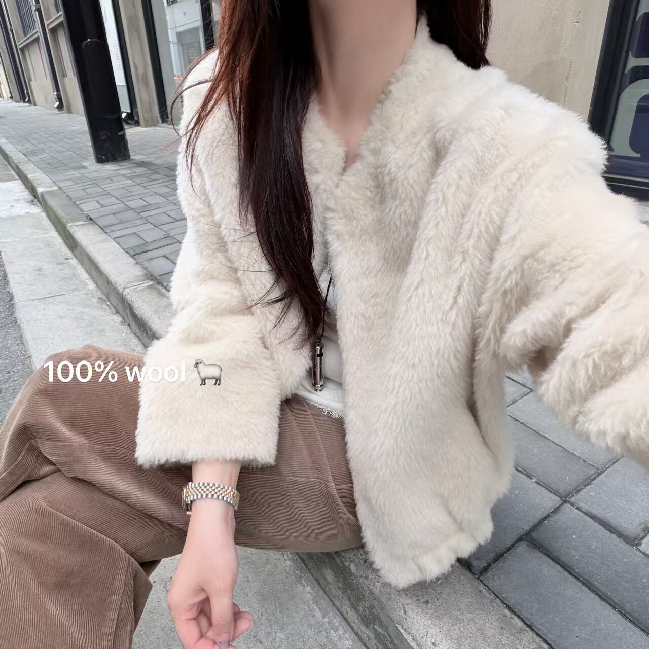 韩国东大门正品女装2026新百搭显瘦立领拉链长袖环保皮草外套上衣