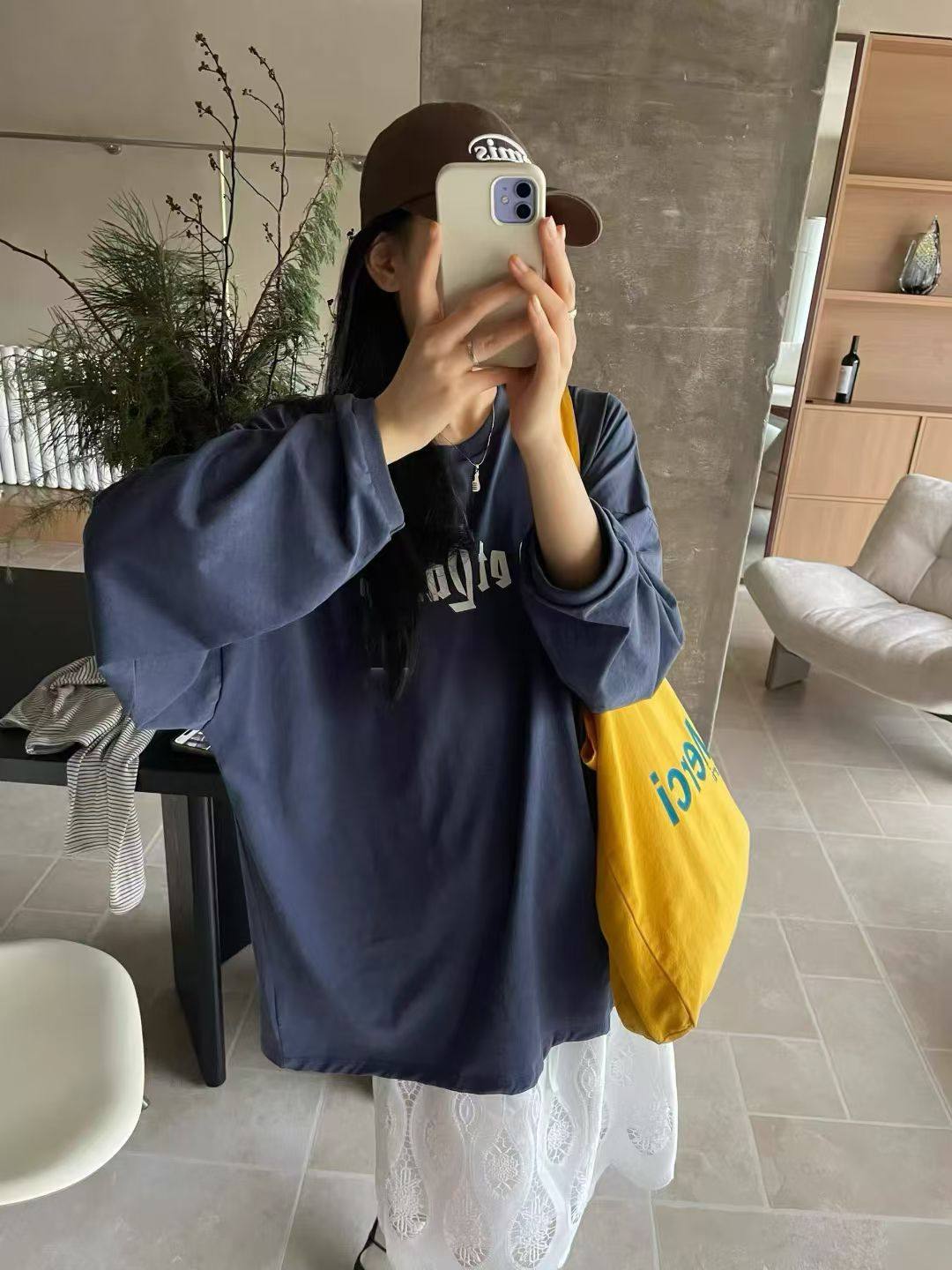 韩国东大门正品女装2025新款百搭圆领长袖T恤宽松打底衫上衣chic
