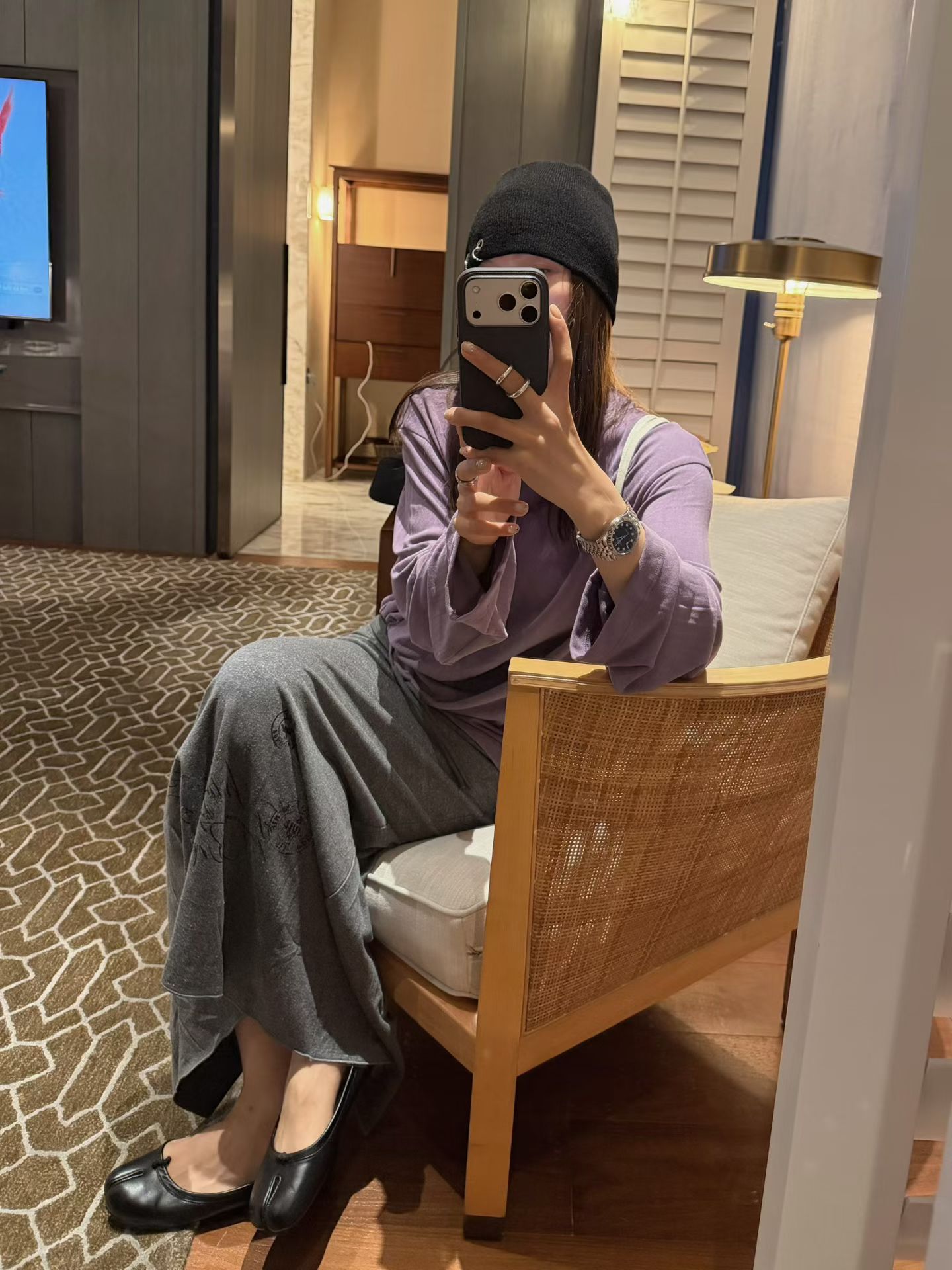韩国东大门正品女装2026秋季新款薄款字母印花抽绳均码长款半身裙