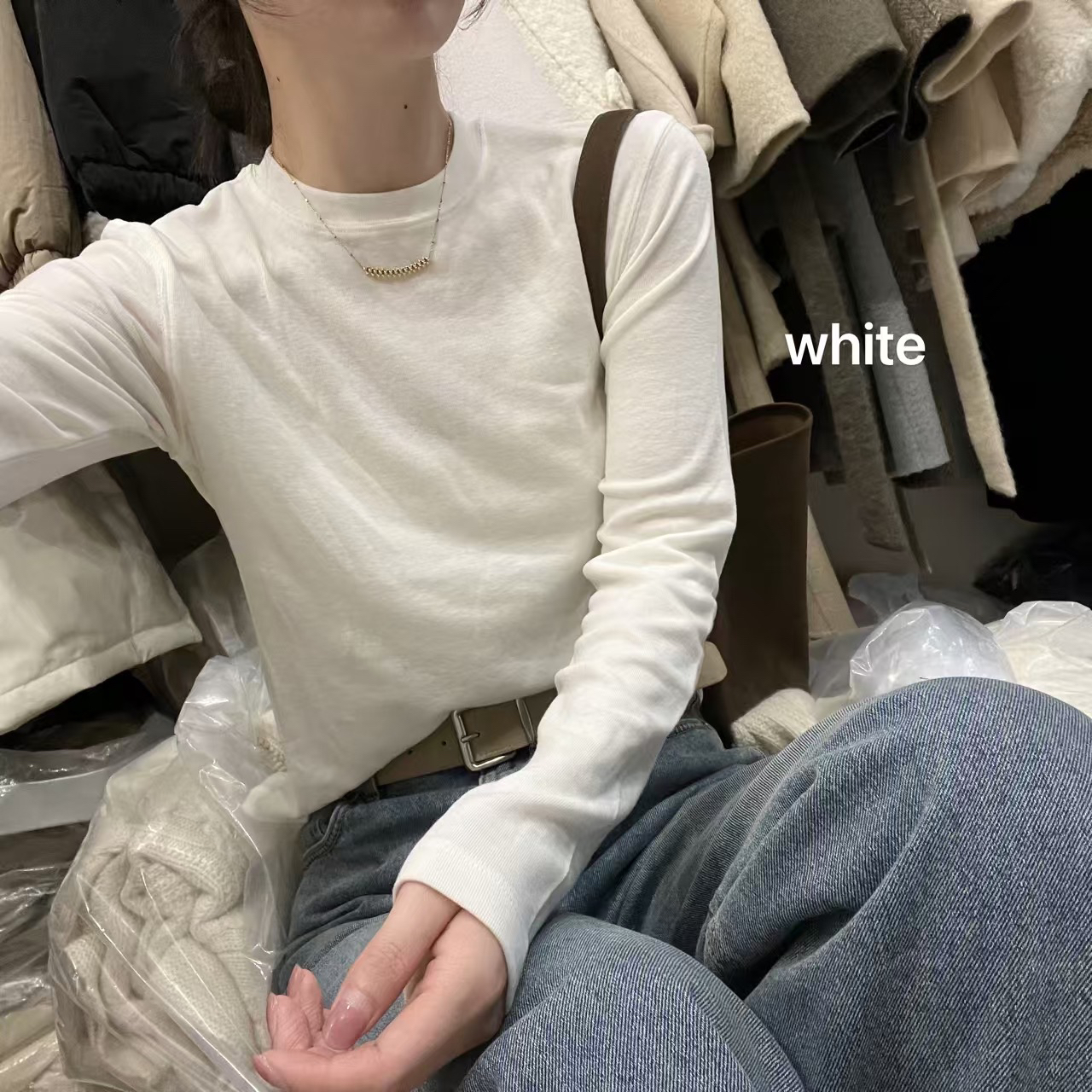 现！韩国东大门正品 女装冬季新款高品质磨毛加厚打底衫天丝羊毛