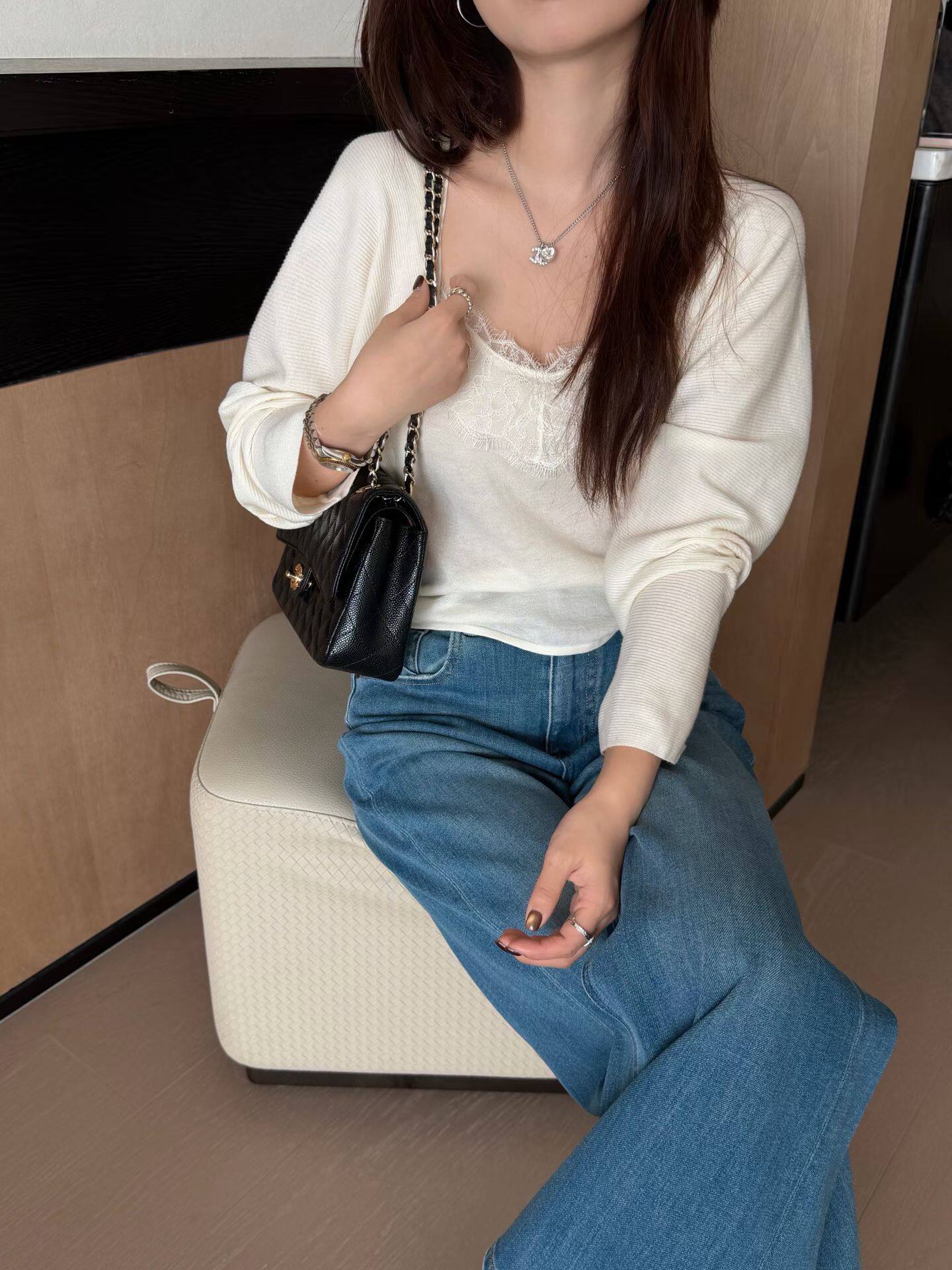 韩国东大门正品女装2026百搭显瘦披肩搭配长袖蕾丝拼接打底衫吊带