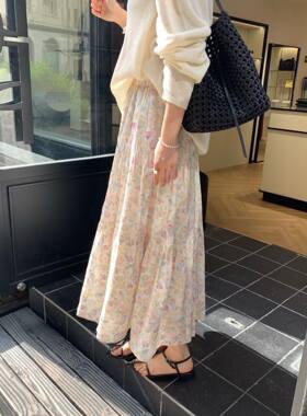 韩国东大门女装2026春夏新松紧腰棉质碎花半身裙百搭显瘦ins