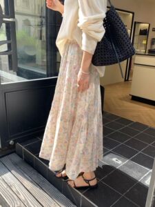 韩国东大门正品女装2026春夏新松紧腰棉质碎花半身裙百搭显瘦ins
