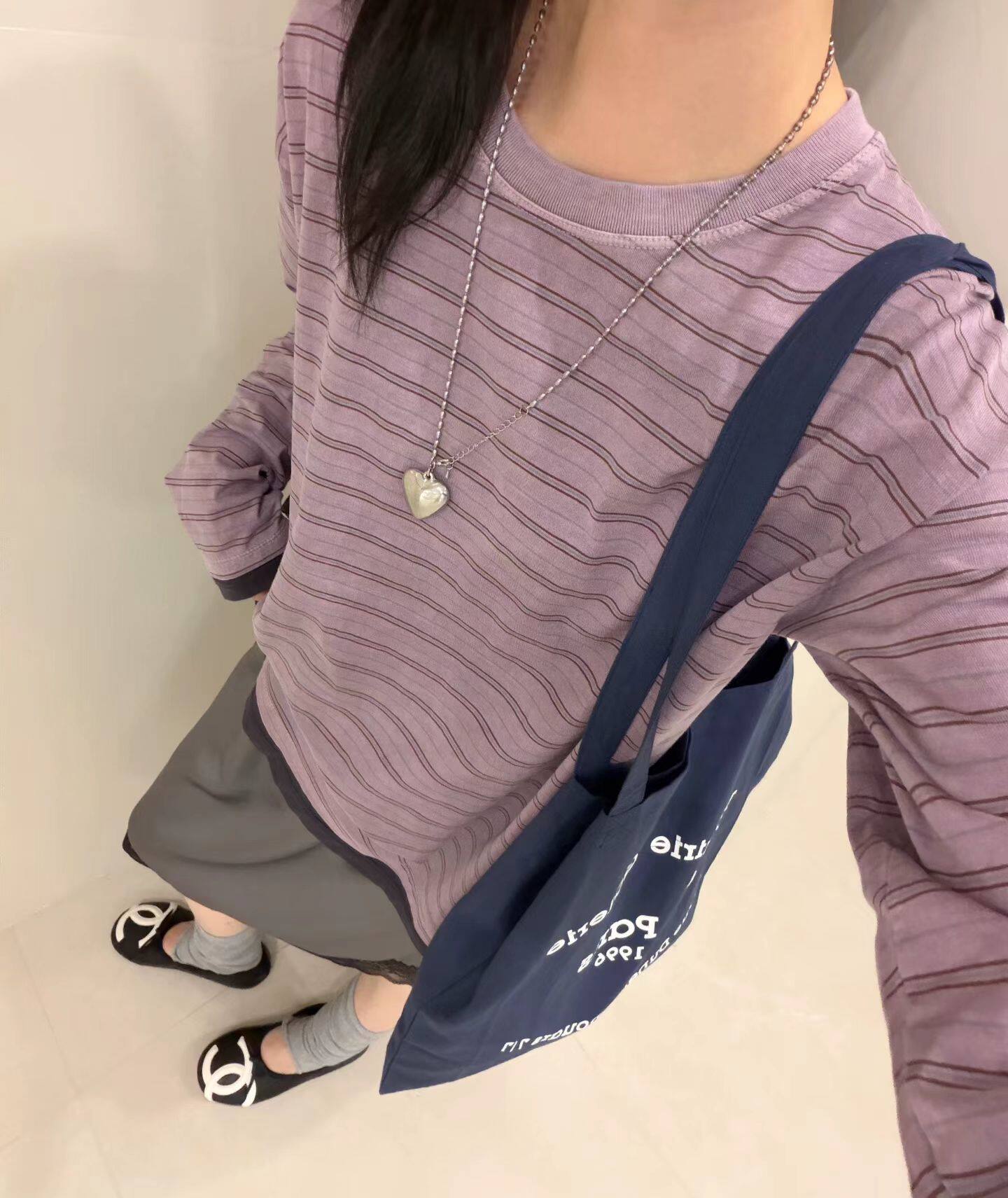韩国东大门正品女装2026秋季新款百搭显瘦圆领长袖条纹T恤打底衫