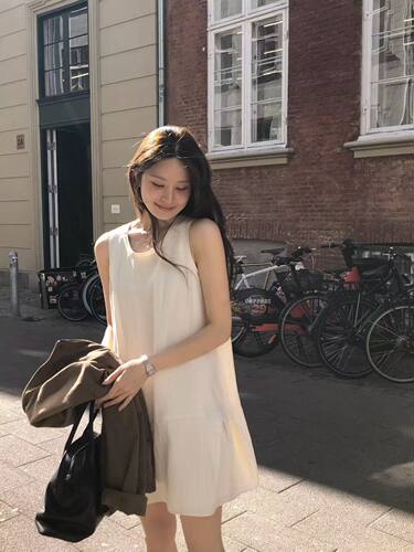 ounce韩国东大门正品2026秋季新款百搭显瘦无袖背心连衣裙女上衣