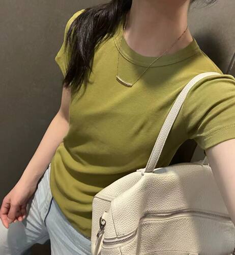 韩国东大门正品女装百搭圆领纯色短袖简约T恤宽松显瘦ins休闲上衣
