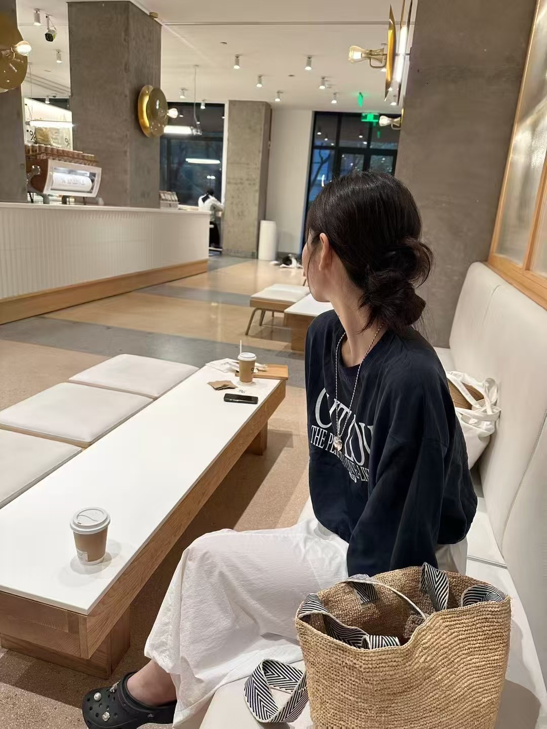 现韩国东大门正品女装夏高品质圆领长袖T恤上衣薄款下摆抽绳卫衣