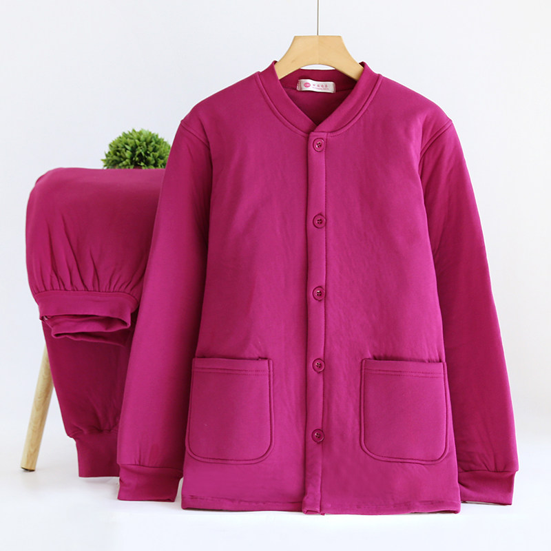 老人棉衣女冬季加厚棉裤女宽松纯棉秋衣秋裤棉袄棉裤保暖内衣套装