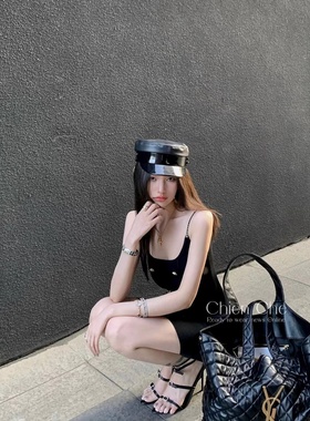 MJAMILA 夏季赫尔本性感抹胸蕾丝露肩高腰修身无袖双排扣连衣裙女