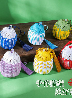 竹编diy材料包纸藤小香囊