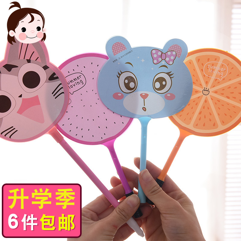 創意扇子筆文具學習用品批發可愛0.5mm黑色卡通圓珠筆 可定制logo